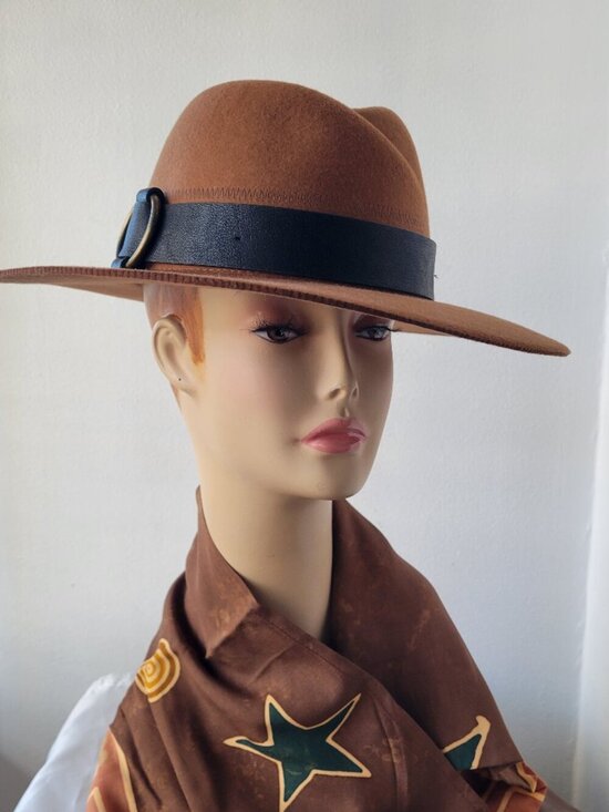Women\'s Wide Brim Brown Fall/Winter Felt Hat main image 15